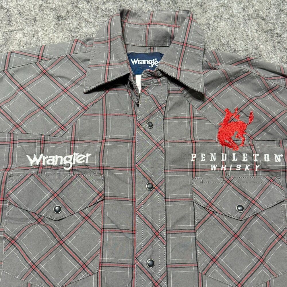 Wrangler Pendleton Whisky Western Shirt Small S Plaid Let Er Buck Snap Button